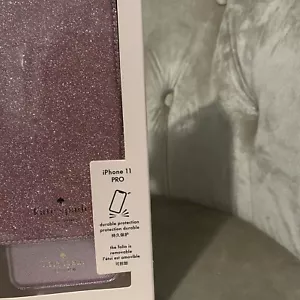 Kate Spade Glitter Apple iPhone 11 Pro magnetic wrap folio Phone Case Rose Gold - Picture 1 of 3