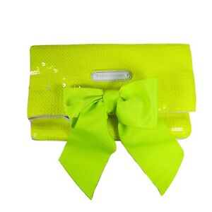Juicy Couture Neon Green Sequin Clutch Purse With Large Front Bow