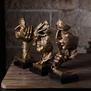 Thinker Audient Ornaments Figurine Statue Sculpture Artwork Desktop Home Decor - Bild 1 von 16