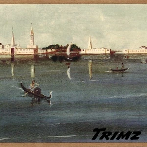 Vintage European Seaside Scene Wallpaper Border - Nautical Living Wall Decor - Picture 1 of 5
