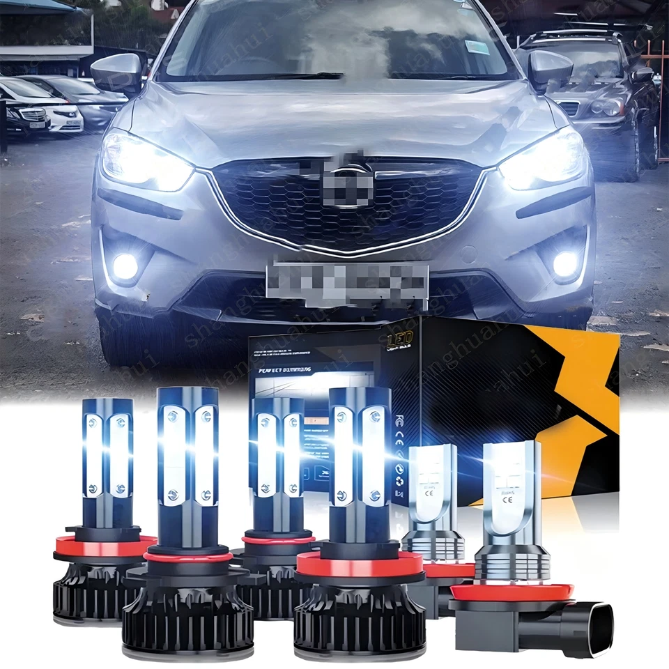 6x Kits de faros LED altos/bajos de 4 lados + faros antiniebla para Mazda CX-5 2013-2016 Foto 1 de 4