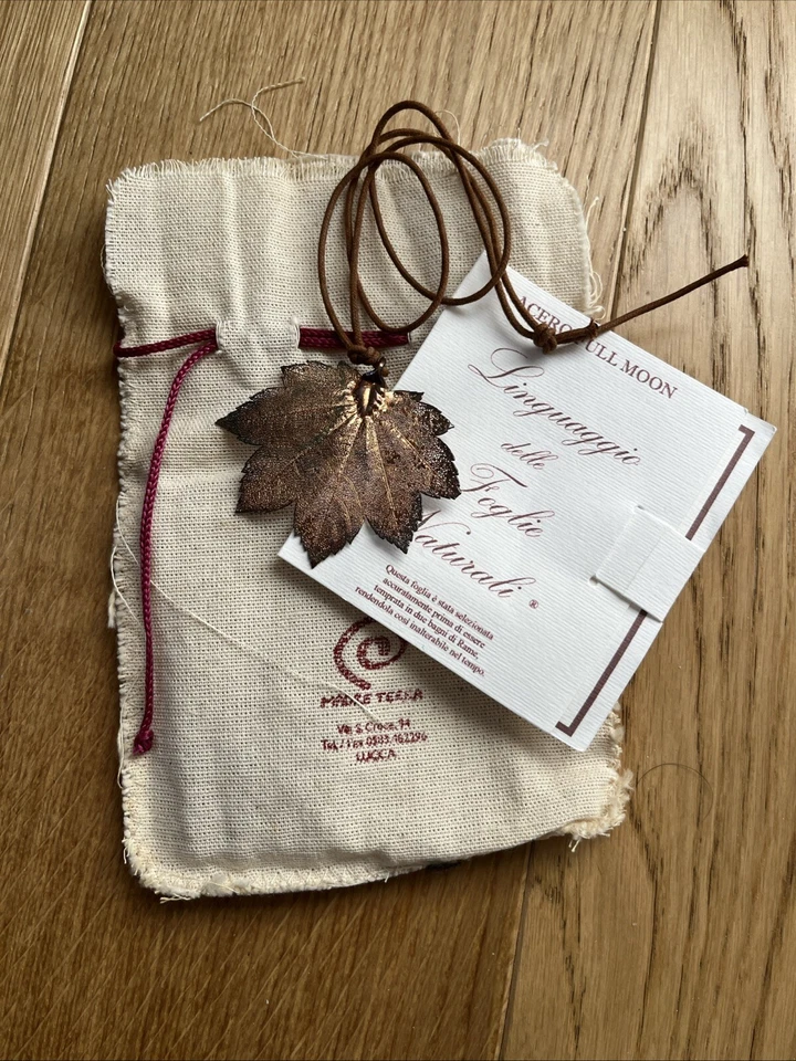 Ciondolo Foglia Naturale di Acero, Temprata In Rame - Immagine 1 di 1