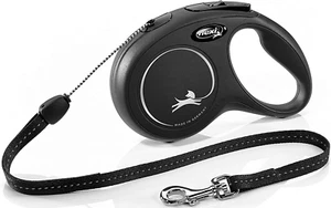 Flexi Dog Lead - negro. Cable clásico. Pequeño - 8m (12KG). - Imagen 1 de 5