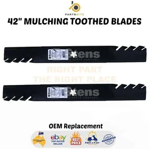 42" Mulching Toothed Blades Fits Husqvarna Predator Gator 532 13 97 75, 139775 - Picture 1 of 3