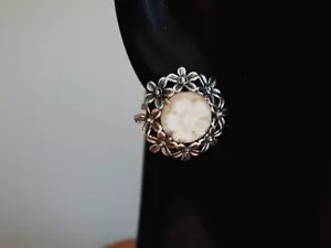 Rosa Kamee Ohrstecker Set in Sterling Silber - Bild 1 von 8