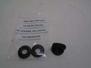 KING SIZE MATCHBOX 25MM O/D BLK PLASTIC TIRES! FITS K3, K6,K9 AND K10.  1 PAIR - Picture 1 of 6