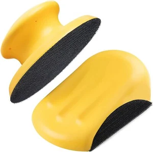 2x 5 in Mouse & Round Foam Hand Sanding Blocks Pad Hook Loop Discs Backing Plate - Picture 1 of 6