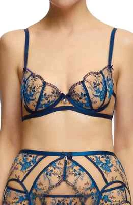 Dita Von Teese L42841 Womens Navy Femmoiselle Underwire Balconette Bra Size 34B - Image 1 of 2