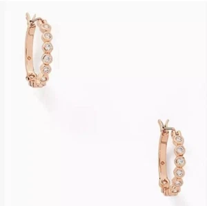 NEW KATE SPADE NEW YORK ROSE GOLD PLATED FULL CIRCLE HOOP EARRINGS - Picture 1 of 6