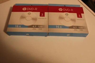 Paquete de 2 DVD R- 5 CDs HP 16X 4,7 GB con fundas delgadas Jewel Foto 1 de 2