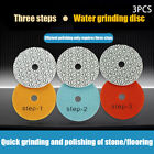 3PC Polishing Pad 4 Inch Dry/Wet Diamond 3 Step Polishing Pads Polishing Tool  q