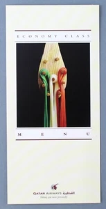 QATAR AIRWAYS VINTAGE AIRLINE BREAKFAST MENU DOH -EU ECONOMY CLASS - Picture 1 of 2