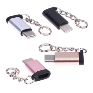 Mini Type C 3.1 Male to Micro USB 5 Pin Female Data Adapter Converter Keychain Q - Picture 1 of 14