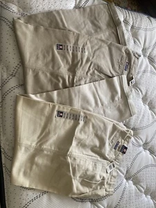 2 Pr NEW Ralph Lauren Chaps Men's Pleated Trousers Size 34x34 Pants Slacks Biege - Picture 1 of 12