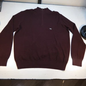 NUEVO NUEVO CON ETIQUETAS VAN HEUSEN 1/4 CREMALLERA JERSEY GOLF SUÉTER SUDADERA Para Hombres XL Rojo Borgoña - Imagen 1 de 3