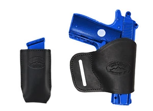 NEW Barsony Black Leather Yaqui Holster + Mag Pouch Colt Small 380 UltraCompact - Picture 1 of 11