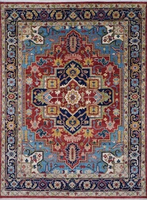 Tapete de área Serapi premium multicolorido TODOS OS TAMANHOS 100% lã com nós à mão - Imagem 1 de 4