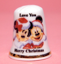 Disney Love You. Merry Christmas from Mickey & Minnie  China Thimble. B/88