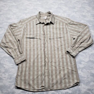 Cellini Shirt Mens Gray Striped Checked Long Sleeve Button Up Italy  - Picture 1 of 9