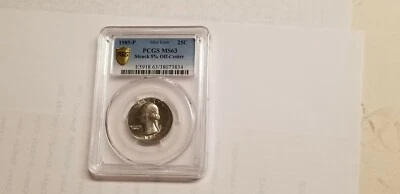 1985-P WASHINGTON QUARTER ERROR OFF-CENTER PCGS MS63 !!!!! - Image 1 of 4