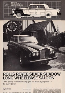 1976 Rolls Royce Silver Shadow Long Wheelbase Saloon, Detailed USA Car Mag Test - Picture 1 of 1