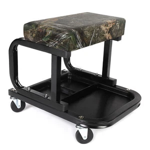 Garage Creeper Seat w/ Onboard Tool Storage Tray Shop Heavy-duty 350lbs Capacity - Picture 1 of 9