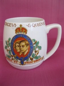 KING GEORGE VI CORONATION MAY 1937 MUG CUP ANTIQUE LOSOL WARE KEELING & CO - Picture 1 of 6