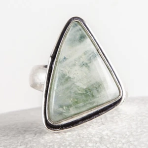 Super schöner Silber Ring, intensiv schimmernder Mondstein, Dreieck, Gr. 57 - Bild 1 von 4