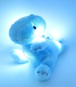 Blue Dinosaur Plush 12" Glow Brights Lights Sound FAO Schwarz 2021 - Picture 1 of 17
