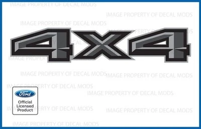 (2x) Calcomanías Ford F150 F250 4x4 pegatinas FG cama gráficos laterales negro gris FH1A7 Foto 1 de 2