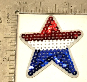 Patch Sew On for Clothing Backpacks Hats Jackets RED WHITE BLUE STAR Symbol A75 - Picture 1 of 3