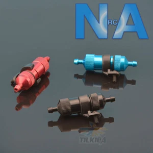 Fuel Filter 50mm Aluminium Alloy Blue Red Black With Mount Gas Petrol Nitro RC - Picture 1 of 6