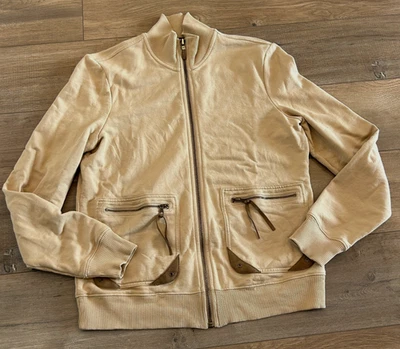 Chaqueta Ligera Ralph Lauren Para Mujer Talla S Tostada Bolsillos con Cremallera Detalle Gamuza Foto 1 de 4