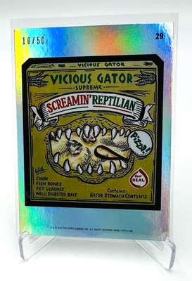 2025 Topps Wacky Packages All New Series Rainbow Foil Screamin Reptilian 10/50 - Image 1 of 4