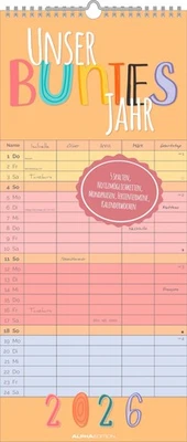 NEUMANN VERLAGE GMBH & CO Unser buntes Jahr 2026 Familienplaner - Terminkalender - Familienkalender - 19,5