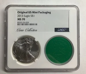 Curio Collection NGC 2013 MS70 Silver Eagle S $1 Original US Mint Packaging RARE - Picture 1 of 2