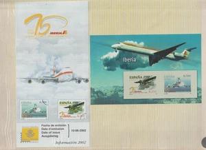 España Aviación Iberia Hojita recuerdo y hoja Informativa año 2002 (HF-837) - Imagen 1 de 1