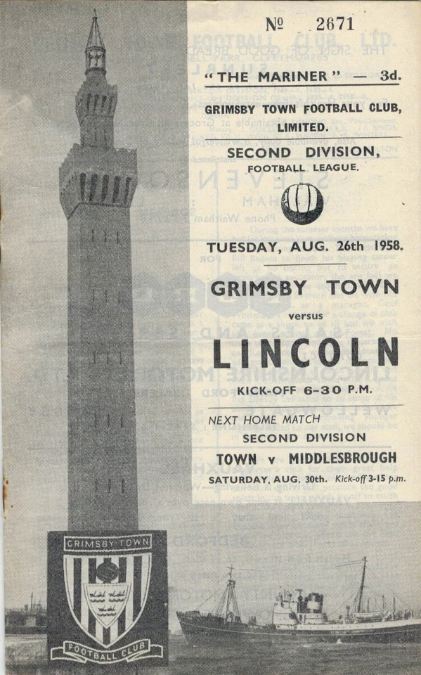 1958-59 GRIMSBY TOWN v LINCOLN CITY - Image 1 of 1