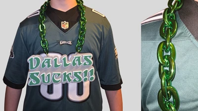 Collar grande de espuma 3D Philadelphia Eagles Dallas Sucks de 12 pulgadas cadena verde Foto 1 de 2
