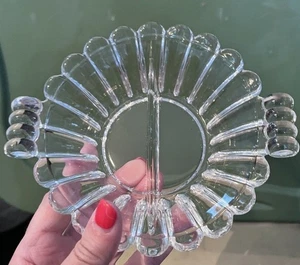 Heisey Clear Glass Crystolite Divided Dish Serving Bowl Vintage 7 Inches - Picture 1 of 7