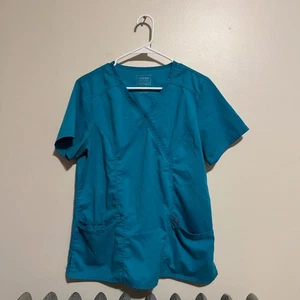 XS Cherokee Revolution Workwear Teal Green Scrub Top Medical Uniform - Bild 1 von 3