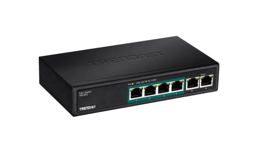 TRENDnet TPE-S50 6-Port Fast Ethernet PoE Switch (Version v2.0R) - Image 1 of 1