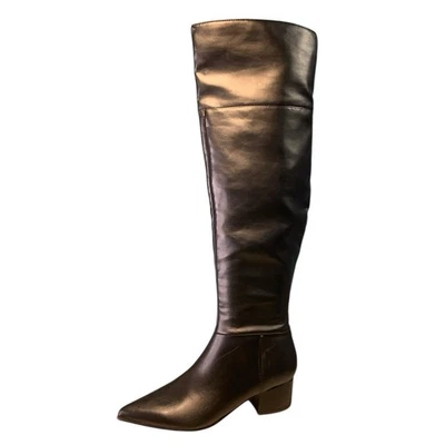 Botas Nine West Maner3 Sobre la rodilla Para Mujer Cuero Vegano Tacón Bloque Talla 8.5M Foto 1 de 4