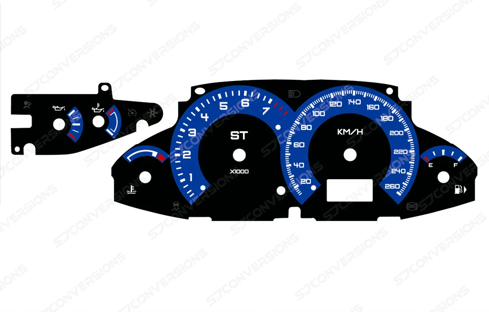 Ford Focus ST170 Mk1 KM/H RS Style Plain Dial Cards Gauges - Bild 1 von 1