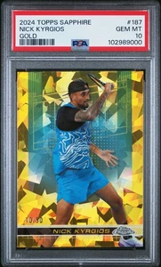 2024 Topps Chrome Sapphire Tennis Nick Kyrgios Gold /50 PSA 10 - Picture 1 of 2