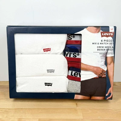 Levi's футболка и трусы-боксеры средний 6 изделий смесь и матч комплект ворота Levis новый - Изображение 1 из 4