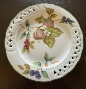 Brunelli Tiffany Floral And Fig Lattice Salad Plate 8.5" Made In Italy - Picture 1 of 7