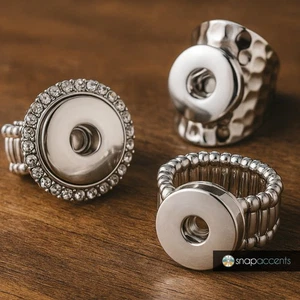 Stretch Druckknopf Schmuck Ingwer Charm Ring, Einheitsgröße, passt 18 mm 20 mm Knopf - Bild 1 von 16