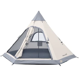 Skandika Tipi Hetta 335 Protect Zelt für 4 Personen 2 m Stehhöhe beige B-Ware - Bild 1 von 7