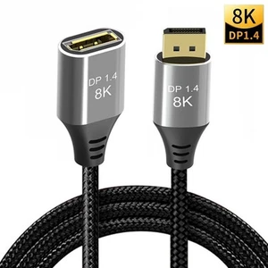 Monitor HDTV Male to Female DisplayPort 1.4 8K 60Hz DP Cable Extension Line - Picture 1 of 13